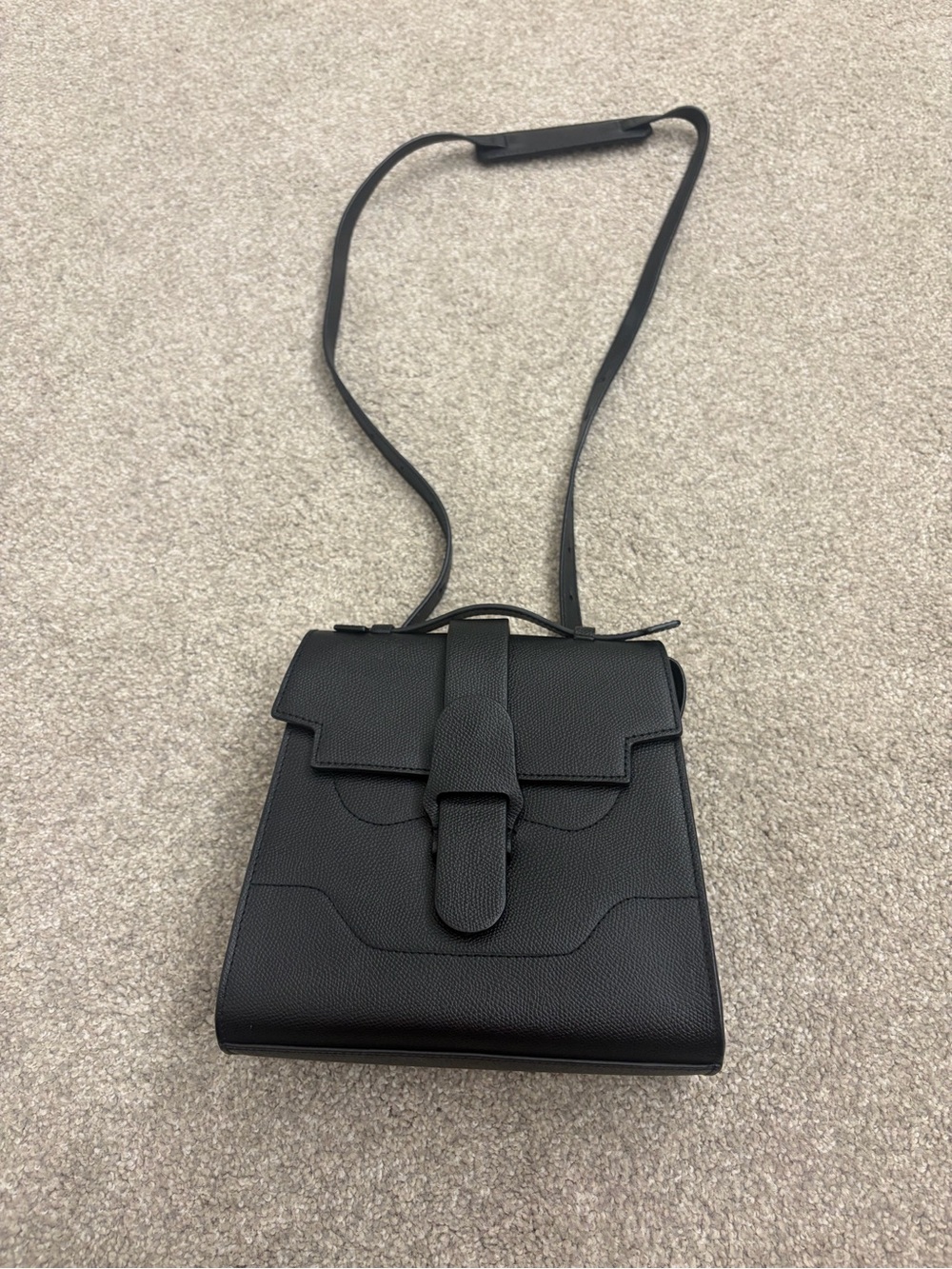 Senreve maestro Structured Black Crossbody Bag with Top Handle